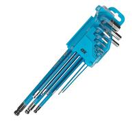 OX Pro Long Arm Hex Allen Key Set 9pc Metric S2 Steel Ball End OX-P322609