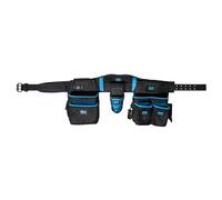 OX Pro Nylon Electrician Tool Belt with Pouches - Electrical Tool Belt with Padded Back Support - Made with Ballistic Nylon and PVC Coated Pouches OX-P269101