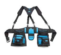 OX Pro Nylon Framing Tool Belt with Suspenders - 1680D Ballistic Nylon Tool Rig with 17 Pockets and Back Support