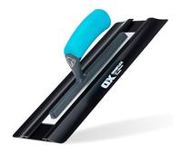 OX Pro Semi Flexible Plastic Finishing Trowel 14in / 355 x 138mm | Durable Lightweight Metal Shank with Replaceable Blade System, Ergonomic Soft Grip Handle - Plaster Finish & Smoothening