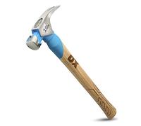OX Pro Smooth Face Framing Hammer 16oz / 454g, Straight Hickory Handle, Forged Steel Head & Magnetic Nail Starter, Ergonomic Timber Etched Handle OX-P088916