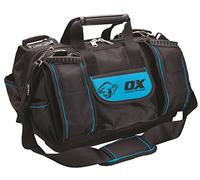 OX Pro Super Open Mouth Tool Bag, Waterproof Base | Tough Heavy-Duty Built, Large Capacity, Injected Polypropylene Base, Strong Rubber Grip Handled with Padded Shoulder Strap