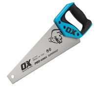 OX Pro Toolbox Hand Saw 350mm, Compact & Portable, Double Ground Hardened Steel Blade, 15 TPI for Superfast Cuts, Ergonomic Soft Grip Handle, Built-in Angle Guides, OX-P135635