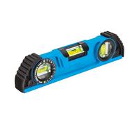 OX Pro Torpedo Level 10" / 250mm, Compact Magnetic Boat Level | 25mm Thick Profile, Fine Milled Surface - V Groove & Ultra Strong Magnets, Tilted Horizontal 3 Unbreakable Shock-Proof Vials