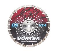 OX Pro V14 Diamond Blade for Concrete - 230mm/22.23mm, Turbo V Tooth for Aggressive Cutting & Long Life, Cuts Concrete with Rebar, Kerbs & Slabs, Roof Tiles, Bricks, General Building Materials