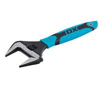 OX Pro Wide Jaw Adjustable Wrench 10in, Plumbing Spanner, Soft Grip
