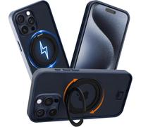 OX Ring iPhone 15 Pro Max Case 360 Rotating Magsafe Shockproof Magnetic Cover - Butterfly Blue