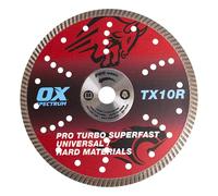 OX Spectrum Superior Turbo Diamond Blade 230/22.23mm, Red | Fast Smooth Cutting Disc for Building Materials - Turbo Rim, Wet & Dry, Fits Angle Grinders & Disc Cutters DIY