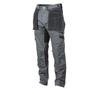 OX Tools Men's OX Pro Heavy Duty Flex Waist Trousers-34in Work Utility Pants, Grey, 34W