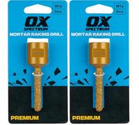 OX Tools MRD-08 Mortar Raking Drill Bit M14 Fitting, Premium Spectrum Series, 8mm x 45mm, Professional Masonry, Long-Lasting (Pack of 2)
