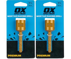 OX Tools MRD-08 Mortar Raking Drill Bit M14 Fitting, Premium Spectrum Series, 8mm x 45mm, Professional Masonry, Long-Lasting (Pack of 2)