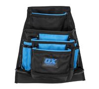 OX Tools OX-P266210 Pro Dynamic Nylon 10 Pocket Pouch with Dual Hammer Holder, UV and Water Resistant, Electrophoretic Coated Iron Hooks & Rivets, Multi-Pockets