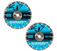 Ox Tools Ox Trade Xl-10 230mm Segmented Diamond Blade Twin Pack 230/22.23mm X2-Xl10-230