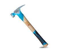 OX Tools Pro 22oz Straight Hickory Handle Hammer with TPR Rubber Hands Grip - Hickory Framer with Magnetic Nail Starter Milled Face Nail Puller Carpenter Hammer OX-P089322