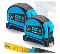 OX Tools Pro Dual Auto Lock Tape Twinpack - 8m / 26ft, Blue (OX-P505488)