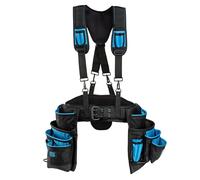 OX TOOLS Pro Dynamic Nylon Framer's Rig with Suspenders with UV & Water Resistance - 10 Pocket Pouch, 7 Pocket Pouch, Back Support, Suspenders, and Hammer Holder