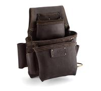 OX Tools Pro Oil Tanned Leather Right-Handed Fastener Tool Bag with Hammer Loop - Double Stitched Tool Pouch with Large Belt Tunnel for 2 to 3 Inch Leather Tool Belts - OX-P263503RH
