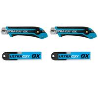 OX Tools Pro Snap Off Knife & 5 Blades Combo Pack - 1-Inch / 25mm (Pack of 2)