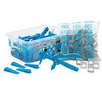 OX Tools Pro Tile Level System Wedge & Spacer - Set with 100 Wedges and 100 1x13mm spacers + Plier