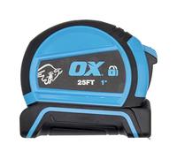 Ox Tools Tape Measure 25 Ft Auto Locking Measuring Tape, Auto Locking Mechanism, Tough Shock Proof Casing & Smooth Retrieval OX-T505208