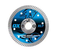 OX Tools Trade XL Turbo Diamond Blade 125mm for Concrete & Stone Cutting, 10mm Segment Height, General Purpose Angle Grinder Blade with 22.23mm Bore