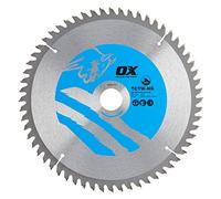 OX Tools Wood Cutting Negative Rake Circular Saw Blade - 60 Teeth ATB Circular Cutting Disk - Silver/Blue Circular Blade - 250/30 mm