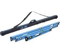 OX Trade 3PC Box Spirit Level Set (600mm, 1200mm, 1800mm) with a Carry Bag, Lightweight High-Accuracy Spirit Level With Magnified Vials, Shock-Absorbing End Caps, Cushioned Grip, OX-T505903
