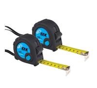 OX Trade 5m Tape Measure Twinpack- Metric & Imperial, Nylon Coated Blade