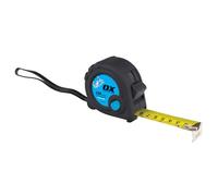 OX Trade 8m Tape Measure - Metric & Imperial, Nylon Coated Blade | Wide Blade, Duragrip Moulded Rubber Case, Shock Absorbing Retractable with Thumb Lock, End Hook Belt Clip