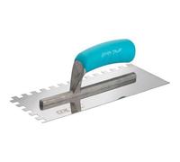 OX Trade Notched Stainless Steel Tiling Trowel - 10mm, Blue/Silver