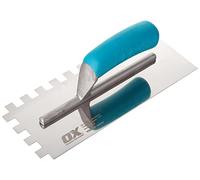 OX Trade Notched Stainless Steel Tiling Trowel - 12mm, Blue/Silver