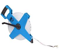 OX Trade Open Reel Fibreglass Measuring Tape - Metric Measure Tape - Hi-Impact Fibreglass Construction - Blue/Black, 100m/330 ft