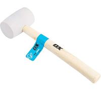 OX Trade White Rubber Mallet 16oz / 450g, Non-Marking Hammer, Wooden Handle
