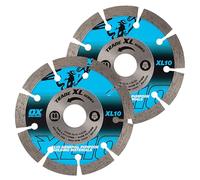 OX Trade XL-10 Segmented Diamond Blade Twin Pack - 115mm Dia/22mm Bore, General Purpose Cutting Disc for Concrete, Bricks, Kerbs, Pavers & Building Materials, Fits Angle Grinder & Disc Cutter