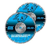OX Trade XL-10 Segmented Diamond Blade Twin Pack - 300mm Dia/20mm Bore, General Purpose Cutting Disc for Concrete, Bricks, Kerbs, Pavers & Building Materials, Fits Angle Grinder & Disc Cutter