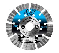 OX Trade XL15mm Turbo Segmented Diamond Blade 115mm, Fast Cut Concrete & GP