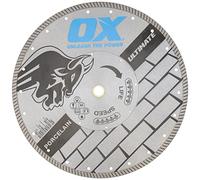 OX Ultimate Porcelain Tile 12" Diamond Blade with 1"-20mm bore - Quick, Smooth Cuts, & Long Lasting Blade Life