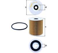 OX175D Oil Filter Insert 70mm Outer 31mm Inner 83mm Height Service Mahle Knecht