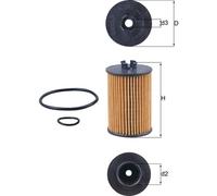MAHLE OX 382D Oil Filter - Oil Filter with Gasket / Gasket Set