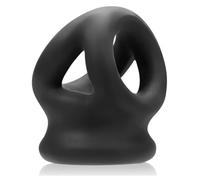 Oxballs Tri-Squeeze 3 Ring Ballstretcher Silicone Cocksling Penis Cockring Black