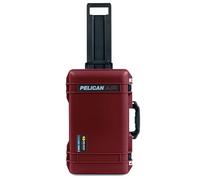 Oxblood Pelican 1535 Air case, with Black Handles & latches. Comes Empty & with Wheels.