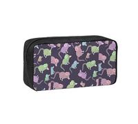 OXbnmm Animals-Cute Mouse Printed Pencil Pouch Spacious Storage Bag Smooth Zipper Polyester Holder for Students Teachers