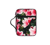 OXbnmm Beauty Pink Floral Flowers Printed Bible Cover Case, Protective Travel Organizer for Journal, Portable Church Book Bag