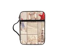 OXbnmm Boat Beach Starfish Shell Printed Bible Cover Case, Protective Travel Organizer for Journal, Portable Church Book Bag