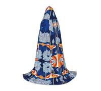 OXbnmm Botanical Floral Teenager Hooded Cape Cloak Small Cosplay Costume Witch Vampire Wizard Masquerade Ball Stage