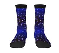 OXbnmm Bright Stars Printing Winter Stockings,Color Block Mid Calf Socks With Great Elasticity, Fits 36 To 45 Foot Sizes