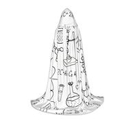 OXbnmm Chemistry Print Teenager Hooded Cape Cloak Small Cosplay Costume Witch Vampire Wizard Masquerade Ball Stage