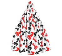 OXbnmm Chess Pattern Adult Wizard Cloak Robe Costume,For Renaissance Festival Halloween Cosplay Larp Cape
