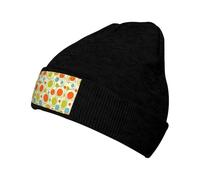 OXbnmm Colorful Retro Abstract Printing Winter Trendy Knit Floppy Cap Beanies Elastic Warm Knitted Hat for Outdoor Travel Fishing Hats Black