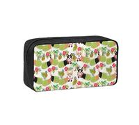 OXbnmm Corgi Hawaiian Tropical Summer Pineapple Printed Pencil Pouch Spacious Storage Bag Smooth Zipper Polyester Holder for Students Teachers